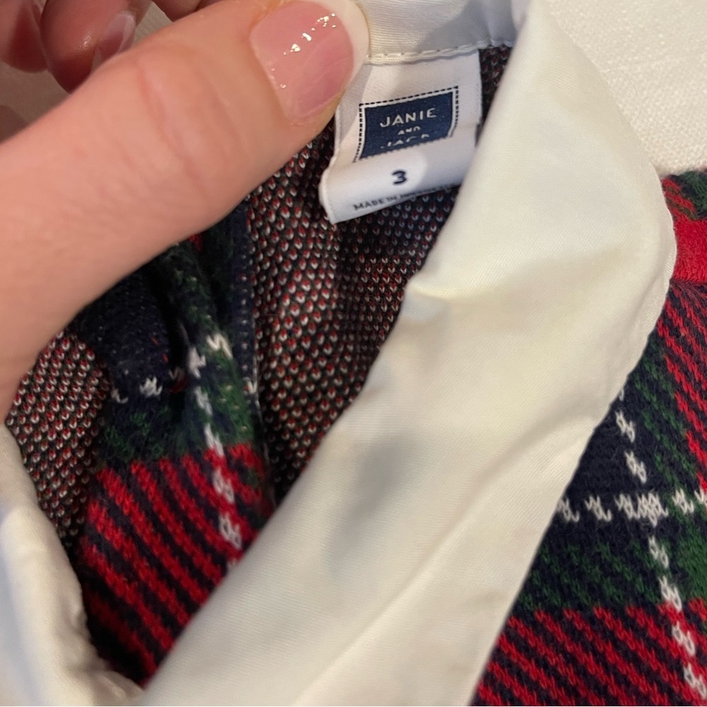 JANIE & JACK girl Holiday/Tartan Peplum Top in size 3 - Picture 3 of 4